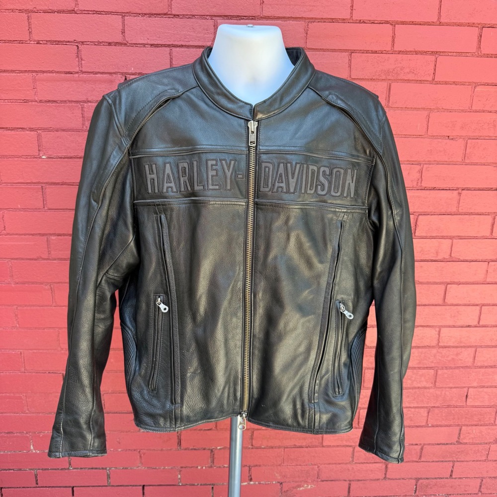 Harley Davidson Road Warrior 3 In 1 Reflective Leather Jacket Mens Size XL
